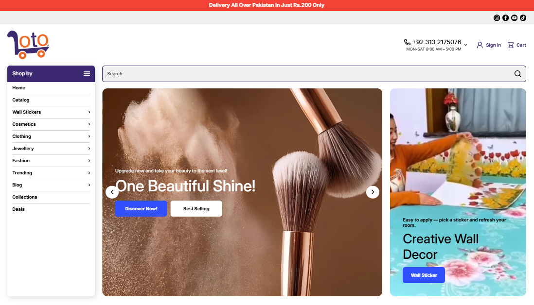 Loto.pk Shopify website - screenshot 1